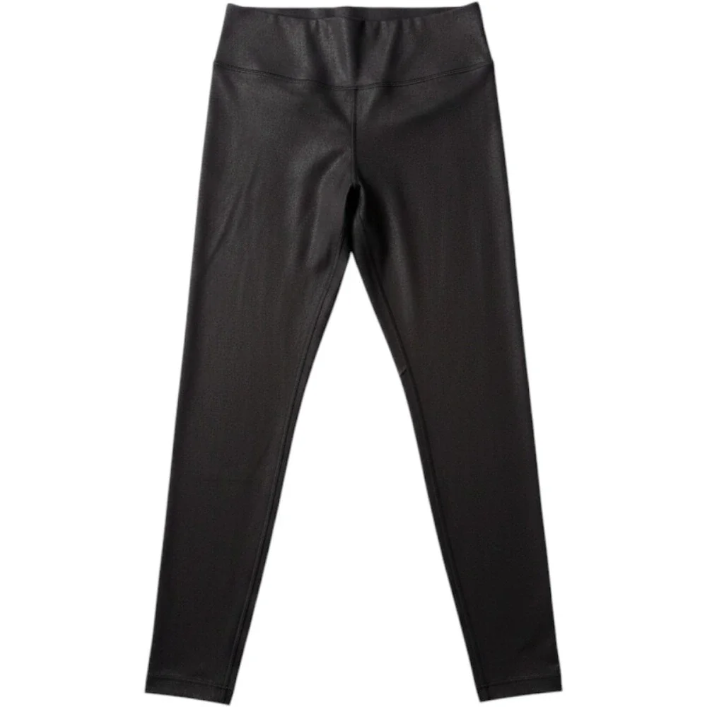 Lululemon‎ Wunder Under High Rise Foil Leggings Black Size 8 Metallic Tights